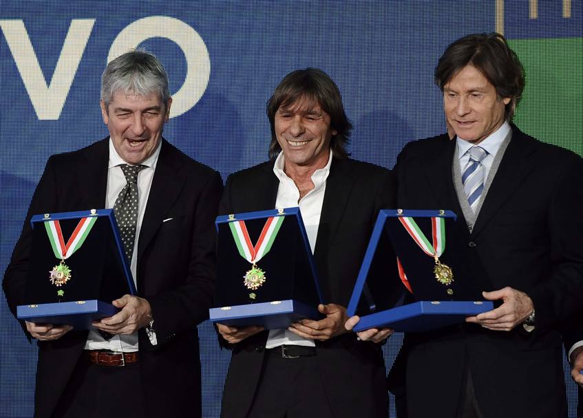 Paolo Rossi, Bruno Conti e Lele Oriali premiati LaPresse
